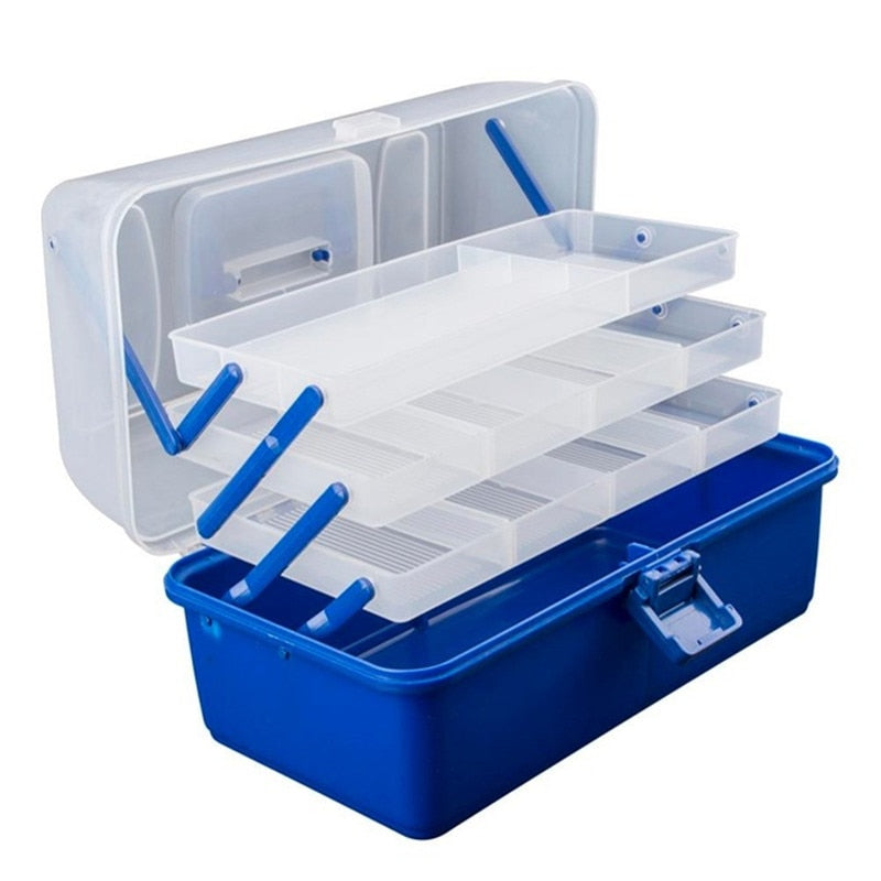 Portable Fishing Storage Case Tackle Box Plastic Waterproof equipment Fish Lure 3/4 layers