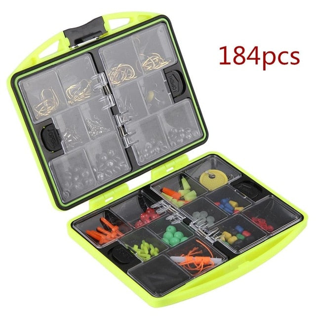 154/177/184pcs Fishing Accessories Kit Portable fishing tackle box set Hooks Fishing Beads Tackle Box